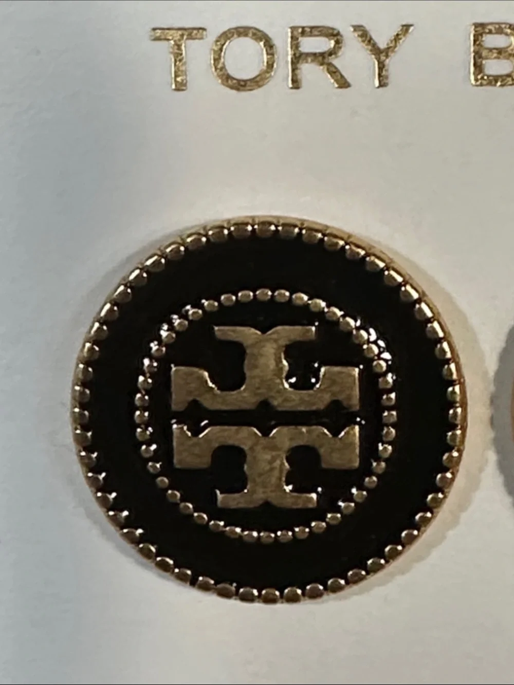 Tory Burch Circle T Logo Stud Earrings
